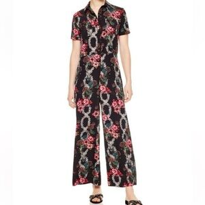 Sandro Floral Black Jumpsuit